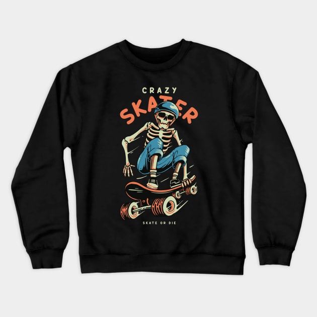 SkateBoard Crewneck Sweatshirt by BERKAH SERAWUNG